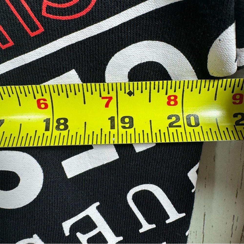 Guess Logo Print Cropped Drawstring Sweatshirt Black White Red Y2K Streetwear M - Picture 13 of 14